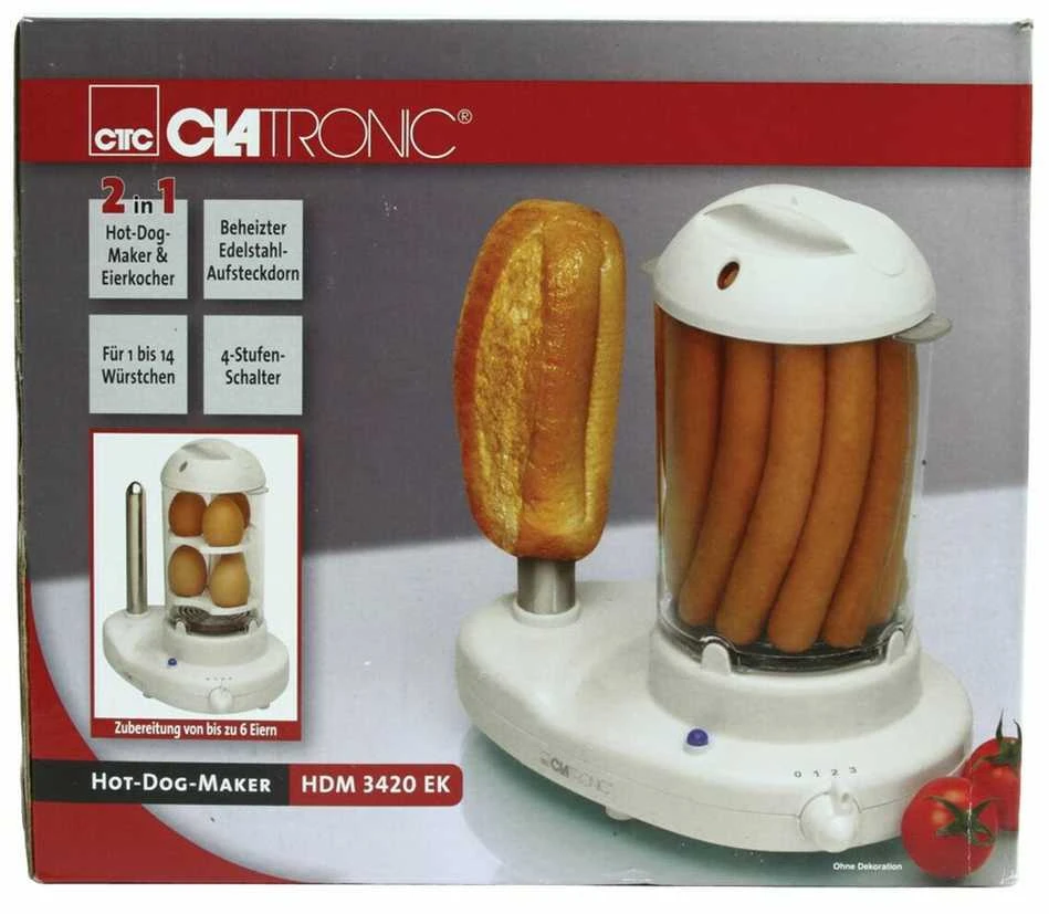 Karštų Dešrelių Garintuvas - Clatronic HDM 3420 EK 350W Nepridegantis Baltas