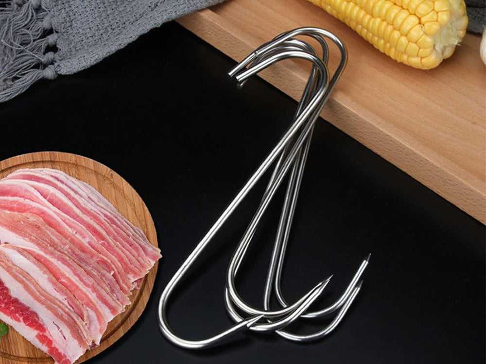 Nerūdijančio plieno rūkyklos kabliai 18 cm 10 vnt.