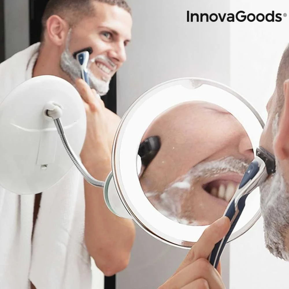 Didinamasis veidrodis su LED apšvietimu ir siurbtuku, sulankstomas stovas InnovaGoods