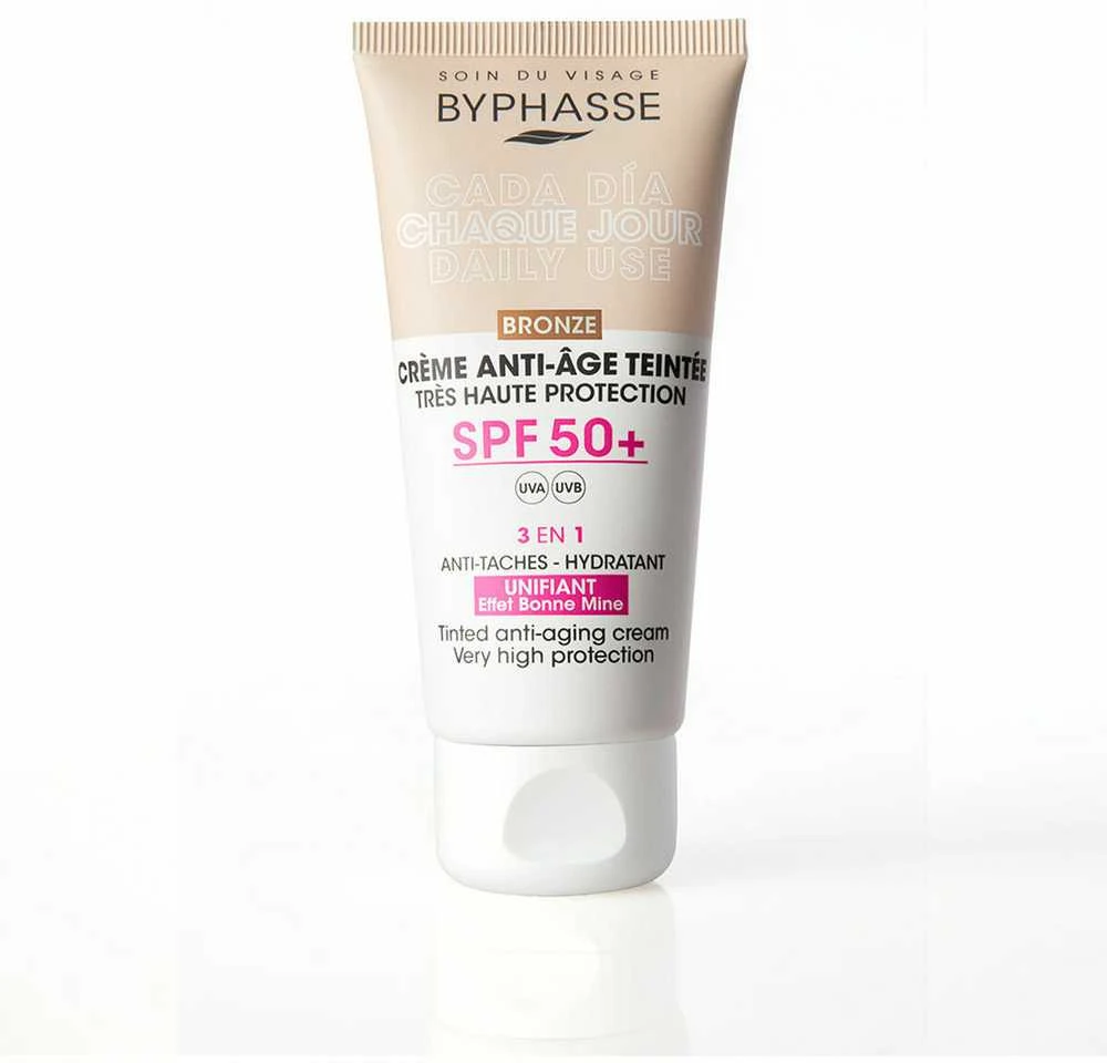 Byphasse Senėjimą stabdantis veido kremas su Spalva Spf50 Bronze, 50 ml