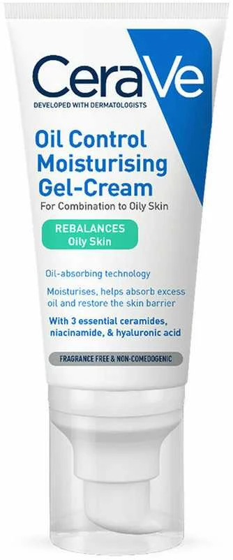 Drėkinamasis veido kremas mišriai ir riebiai odai Cerave Oil Control Moisturising Gel-Kreminis, 52 ml