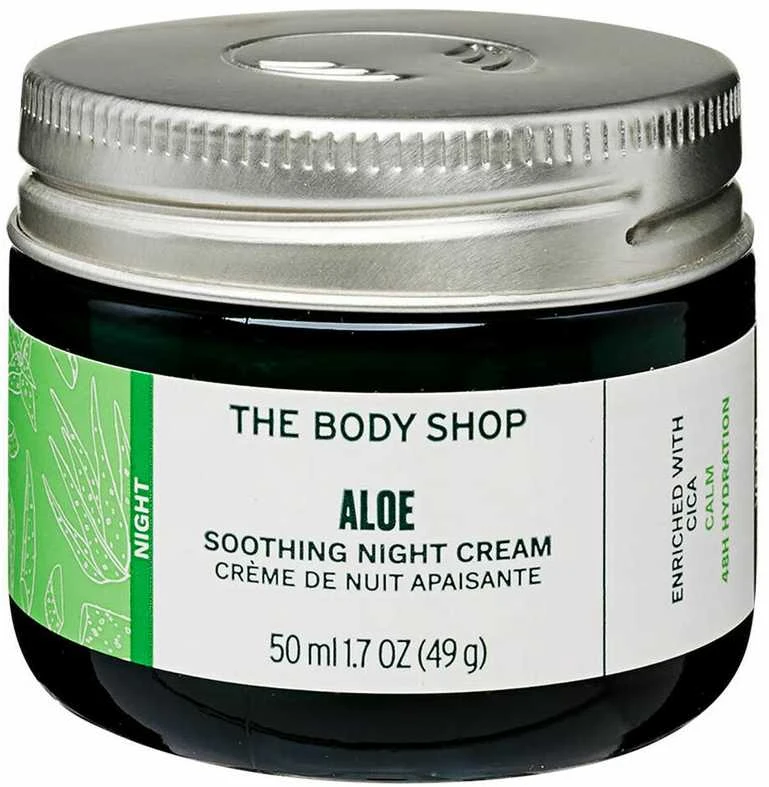 „The Body Shop“ raminamasis naktinis kremas su alaviju