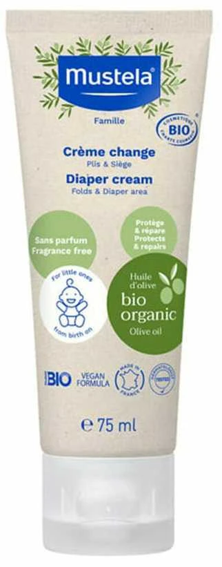 Mustela Organic Diaper Kreminis, 75 ml