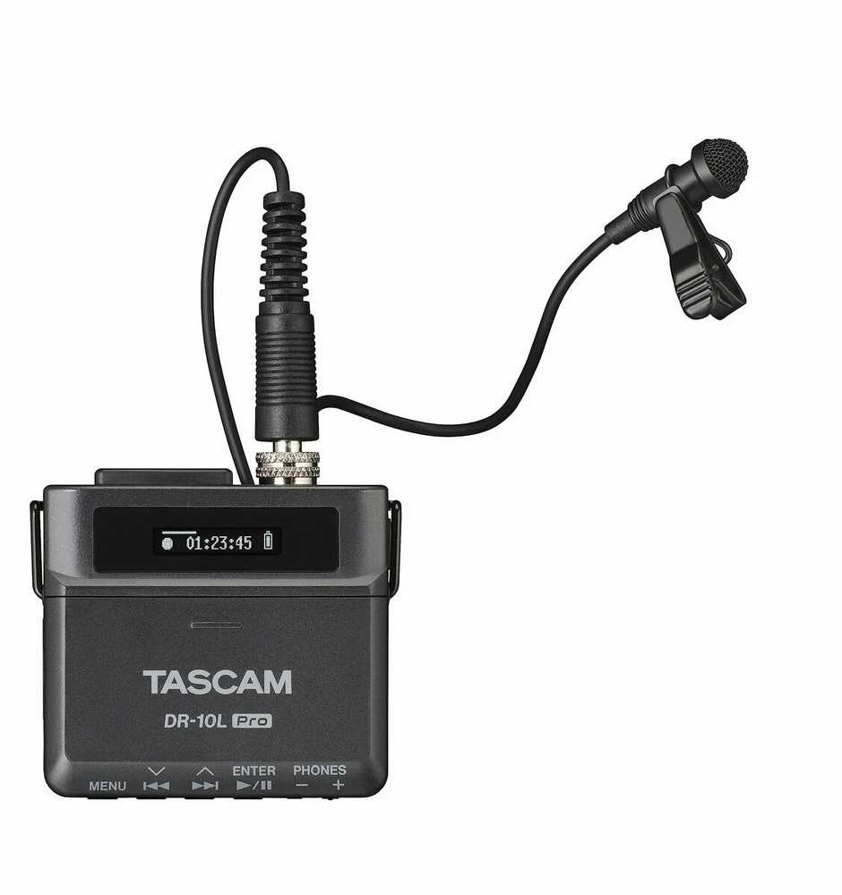 Tascam DR-10L Pro su prijungtu lavalier mikrofonu