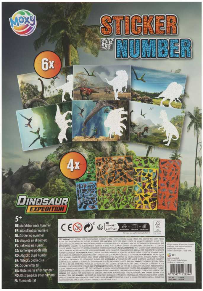 Ideyka Naklejki po numerach A4 Dino