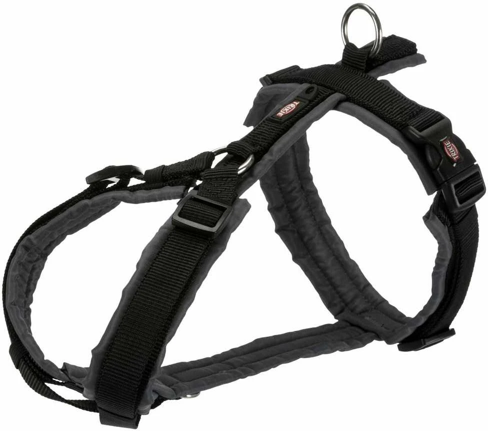 Trixie Trekking Harness Premium, M – L: 62–74 cm / 25 mm, juodas / grafitas