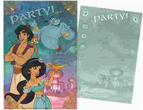Disney Aladino vakarėlio kvietimas