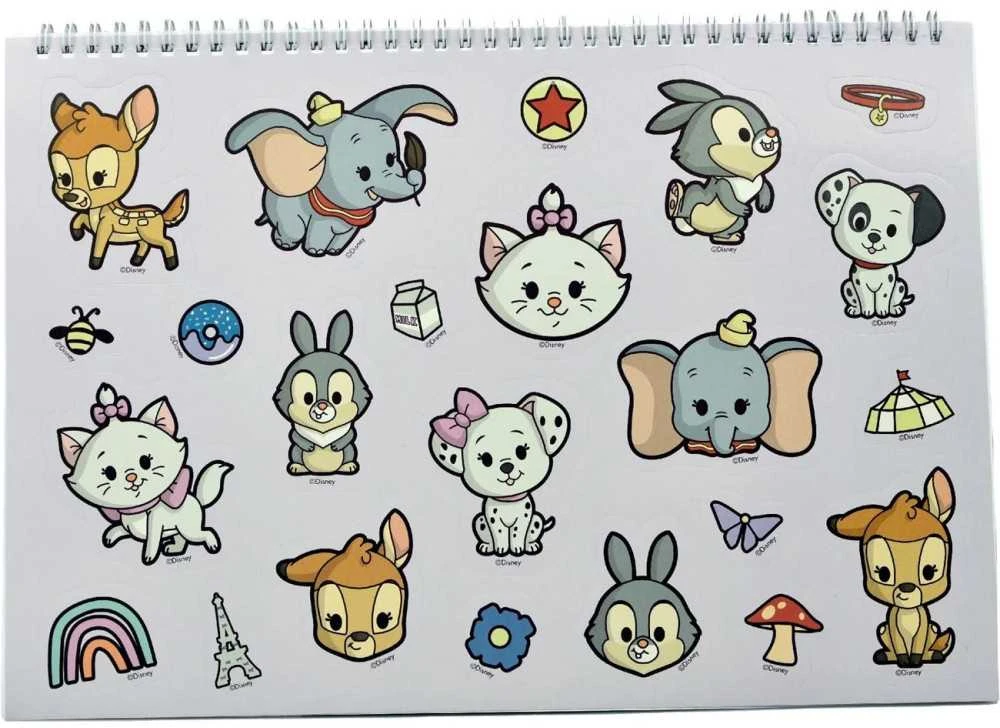 „Disney Animals“ klasikinis A/4 formato spiralinis eskizų sąsiuvinis su 40 lapų ir lipdukais