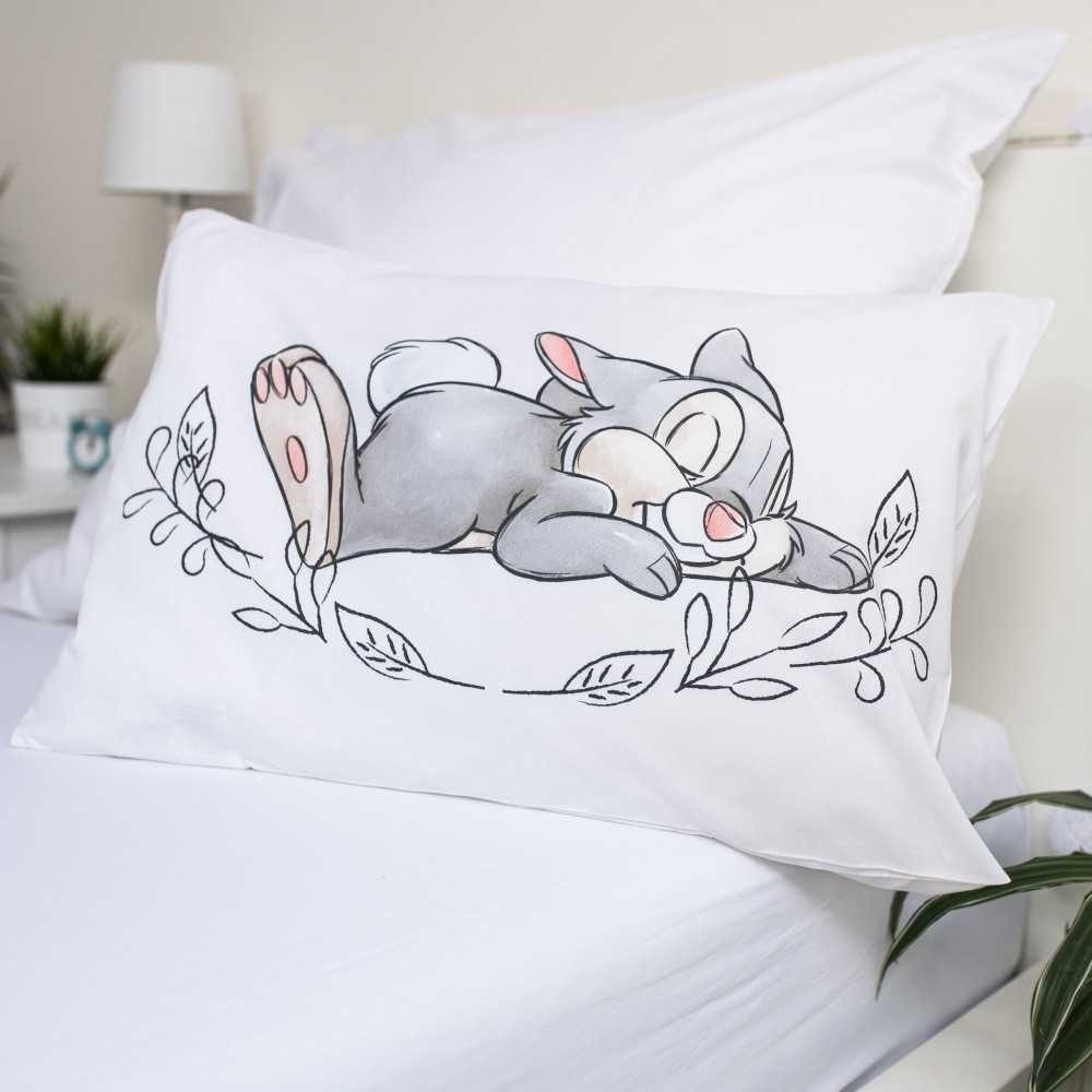 Patalynė bawełniana 100x135 królik 1551 króliki zajączek Thumper balta do łóżeczka dziecięca poszewka 40x60