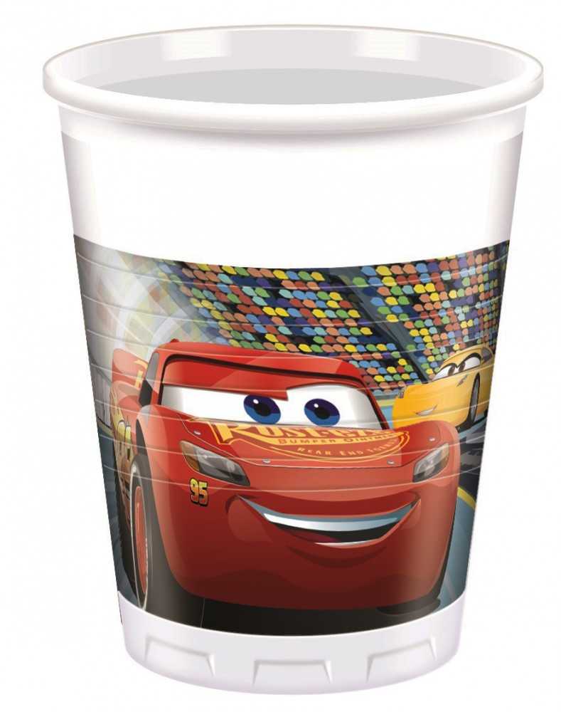 PROCOS Plastikiniai puodeliai Cars 3 200ml 8 vnt.