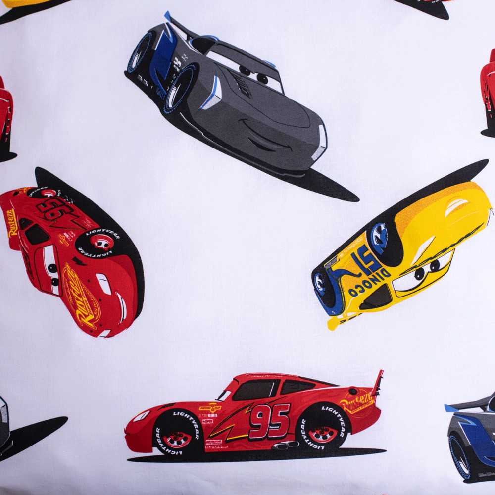 Patalynė bawełniana 140x200 Cars Auta 8353 I am speed Zygzak McQueen poszewka 70x90 raudona dziecięca