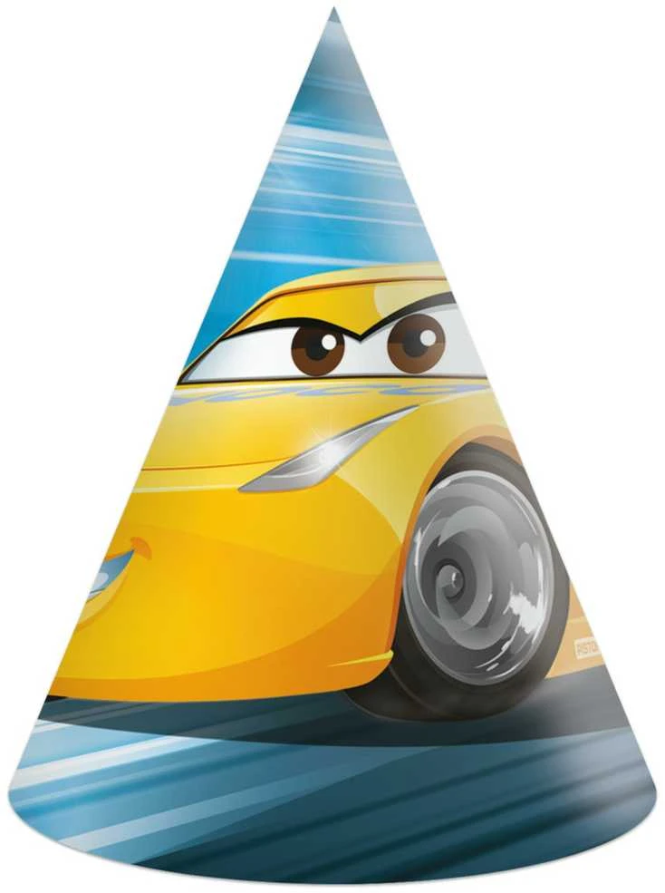 Globos Europe Bv Disney Cars Pergalė Mano vakarėlių kepuraitė, dviragis, 6 vnt. FSC