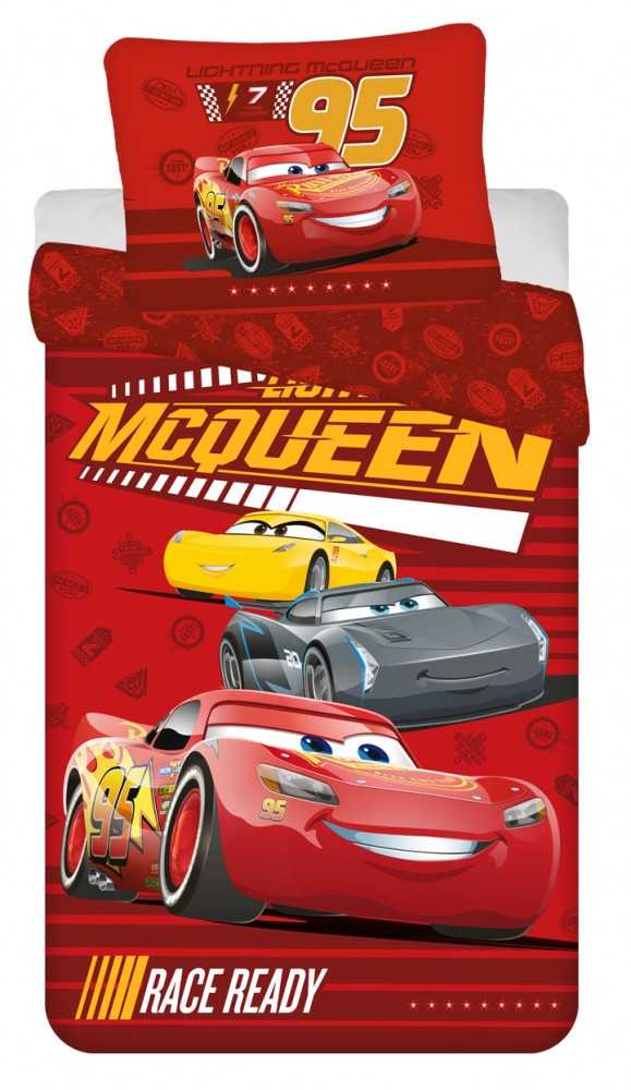 Patalynė dziecięca 140x200 Cars Auta 9497 Zygzak McQueen raudona poszewka 70x90