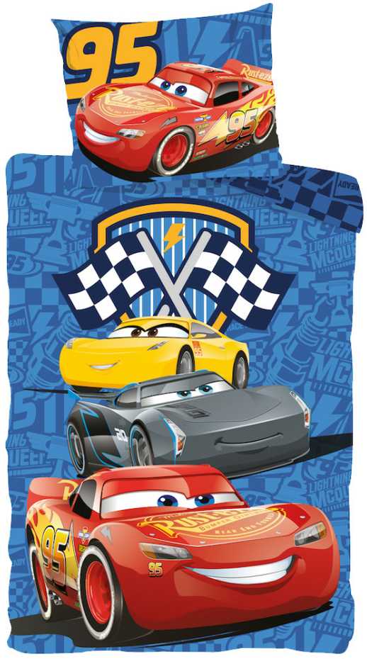 „Disney Cars Track Stars“ vaikiška patalynės komplektas 100–135 cm, 40–60 cm