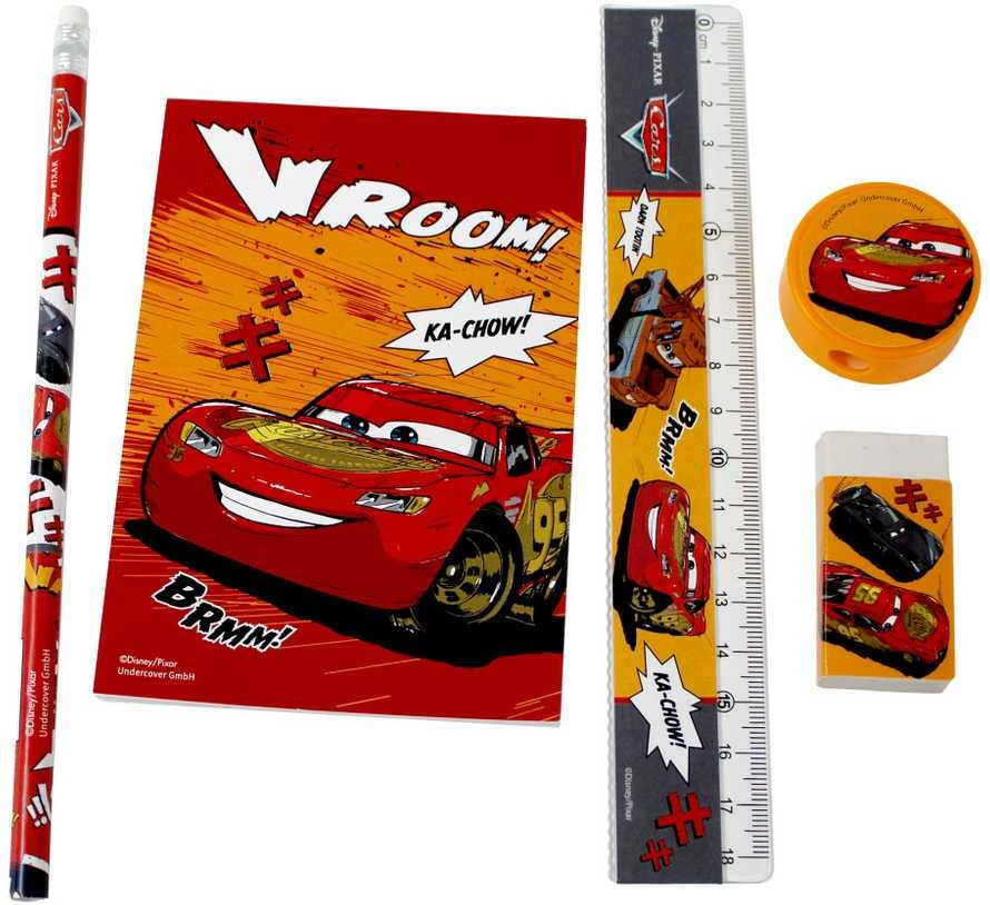 „Disney Cars“ Vroom kanceliarinių prekių rinkinys, 5 vnt.