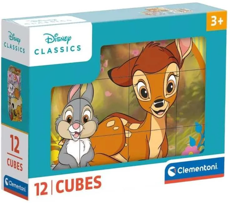 Clementoni CLE Cubi kaladėlės, 12 Disney Classic, 41196