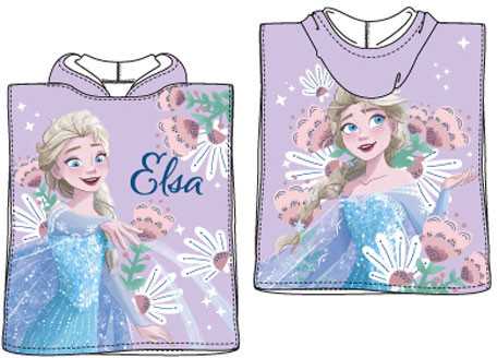 Disney Frozen Elsa paplūdimio rankšluostis pončas 55x110 cm (greitai džiūstantis)
