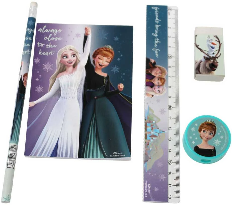 „Disney Frozen“ idiliškos formos kanceliarinių prekių rinkinys, 5 dalys
