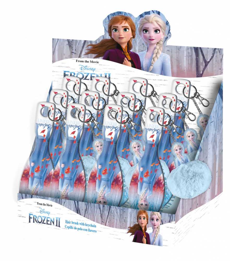„Disney Frozen“ mini plaukų šepetys su bumbulo dekoracija