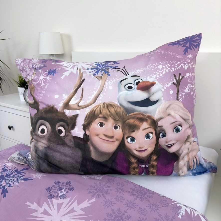Patalynės komplektas Patalynė bawełniana 140x200 Frozen violetinė poszewka 70x90 Kids25