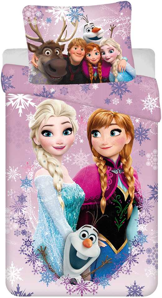 Patalynės komplektas Patalynė bawełniana 140x200 Frozen violetinė poszewka 70x90 Kids25