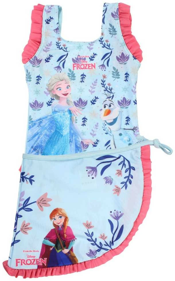 „Disney Frozen“ vaikiškas maudymosi kostiumėlio ir sarongo komplektas 7-8 metų / 122-128 cm