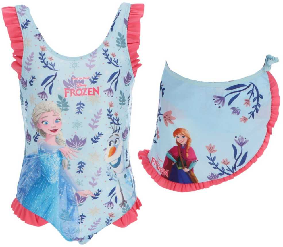 „Disney Frozen“ vaikiškas maudymosi kostiumėlio ir sarongo komplektas 3-4 metams / 98-104 cm