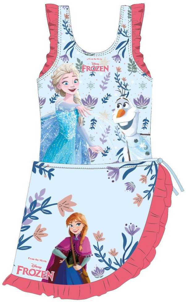 „Disney Frozen“ vaikiškas maudymosi kostiumėlio ir sarongo komplektas 3-4 metams / 98-104 cm