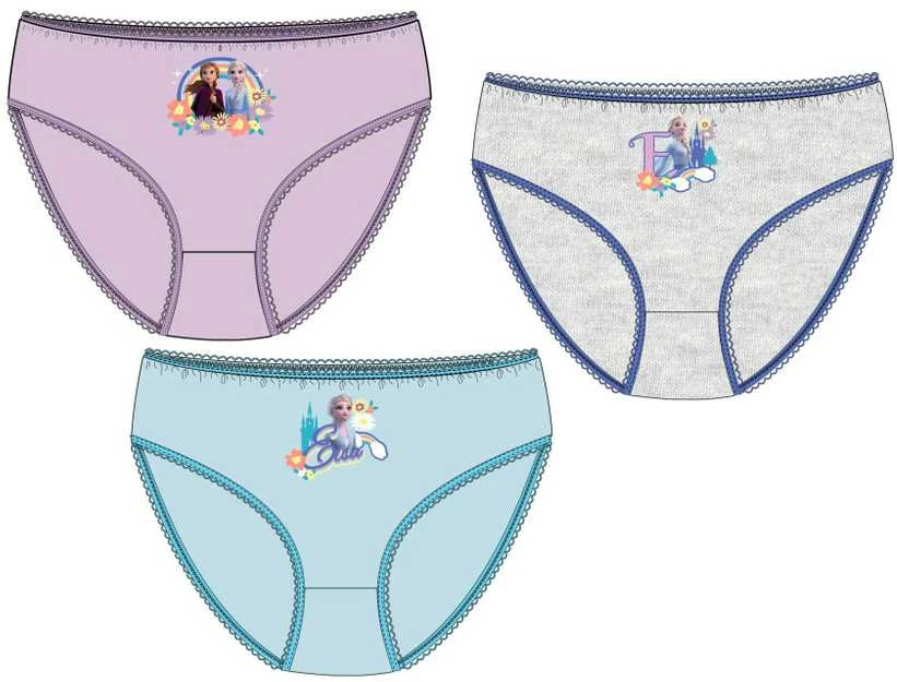 Disney Frozen vaikiški apatiniai, kelnaitės (3 vnt./pakuotė, 3/4 metai)