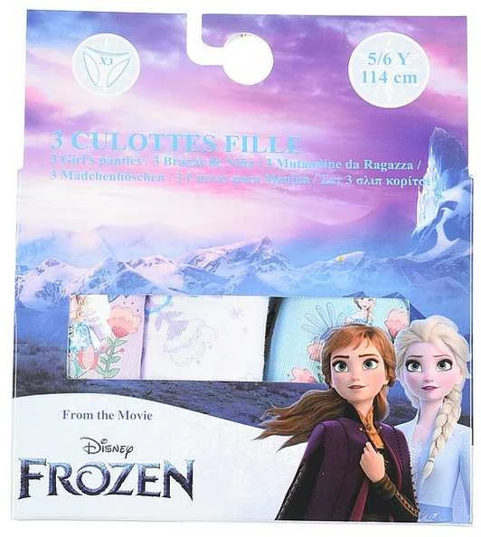 Disney Frozen vaikiški apatiniai, kelnaitės (3 vnt./pakuotė, 3/4 metai)