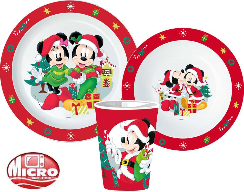„Disney“ kalėdinių pietų rinkinys iš mikroplastiko, su puodeliu 260 ml