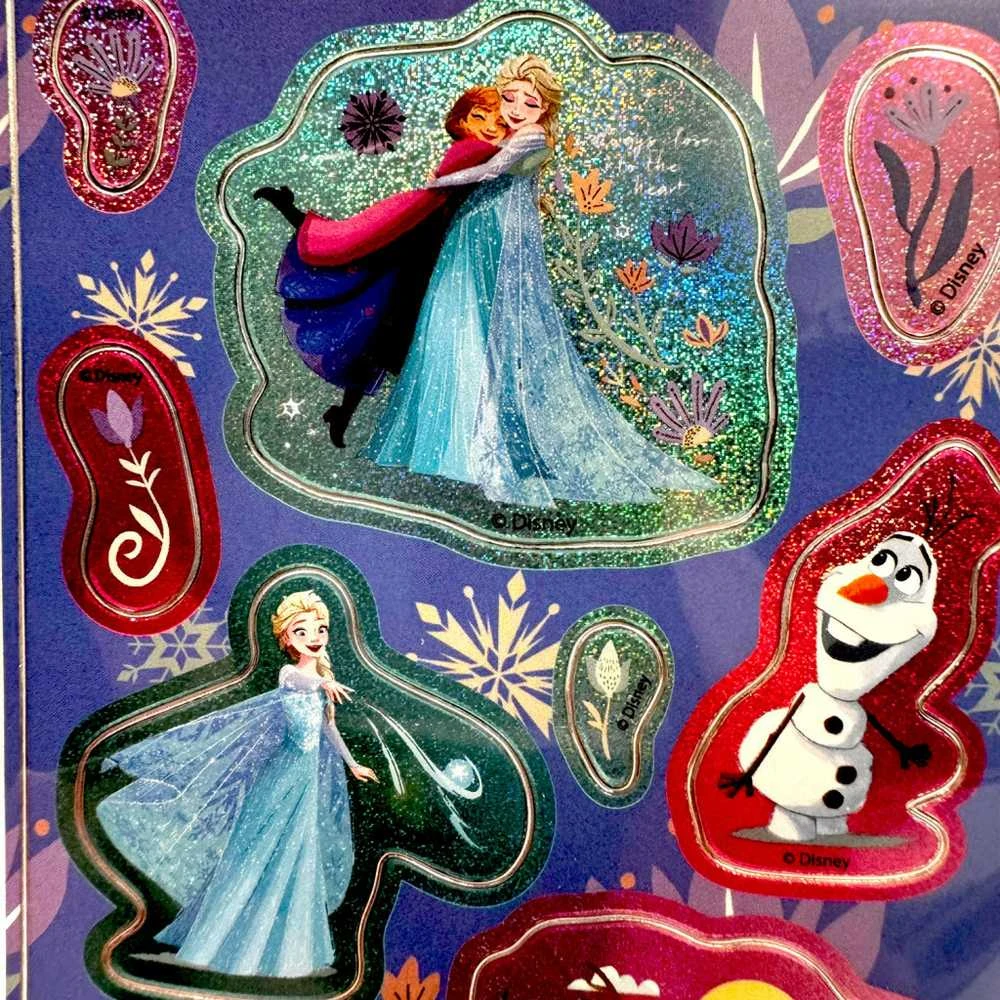 „Disney“ „Ledo šalies“ apkabinimo holografinių lipdukų rinkinys