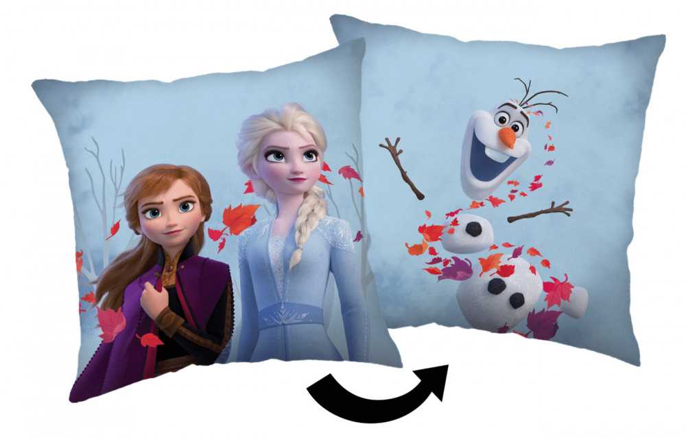 Poduszka dziecięca 40x40 Frozen Anna Elsa Olaf frozen mėlyna dekoracyjna