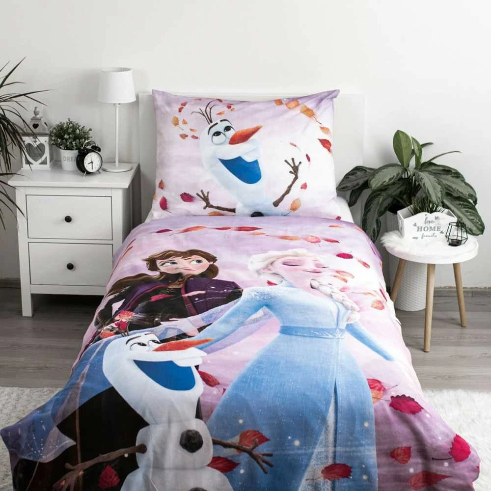 Patalynė bawełniana 140x200 Frozen Kraina Lodu rožinė poszewka 70x90 JF24