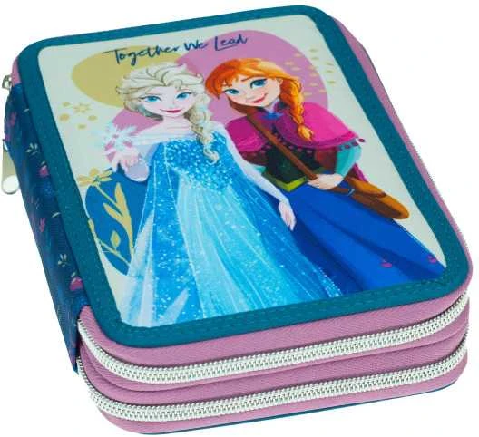 „Disney“ „Ledo šalis“ pieštukų dėklas su dviem lygiais, pripildytas