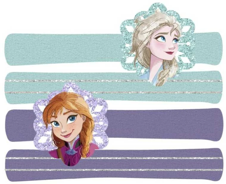 Disney „Ledo šalis“ plaukų gumyčių rinkinys, 4 vnt.