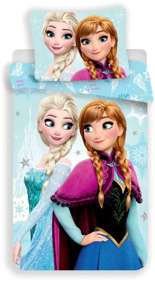 Patalynė bawełniana 140x200 Frozen Kraina Lodu melsva poszewka 70x90 Jf24