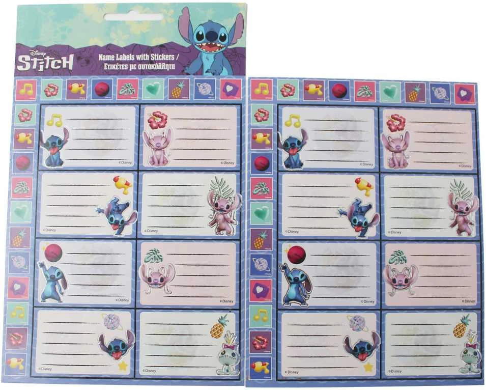 „Disney Lilo and Stitch“ ateivių užrašinės etiketė su lipdukais, 16 vnt.