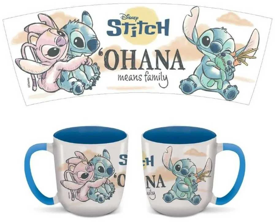 „Disney Lilo and Stitch Ohana Elite“ porcelianinis puodelis, 400 ml (14 oz), dovanų dėžutėje