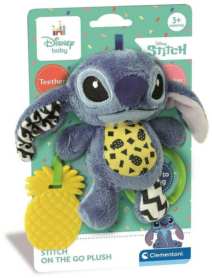 Mattel CLEMENTONI BABY pliušinis kramtukas ir barškutis Stitch, 17919