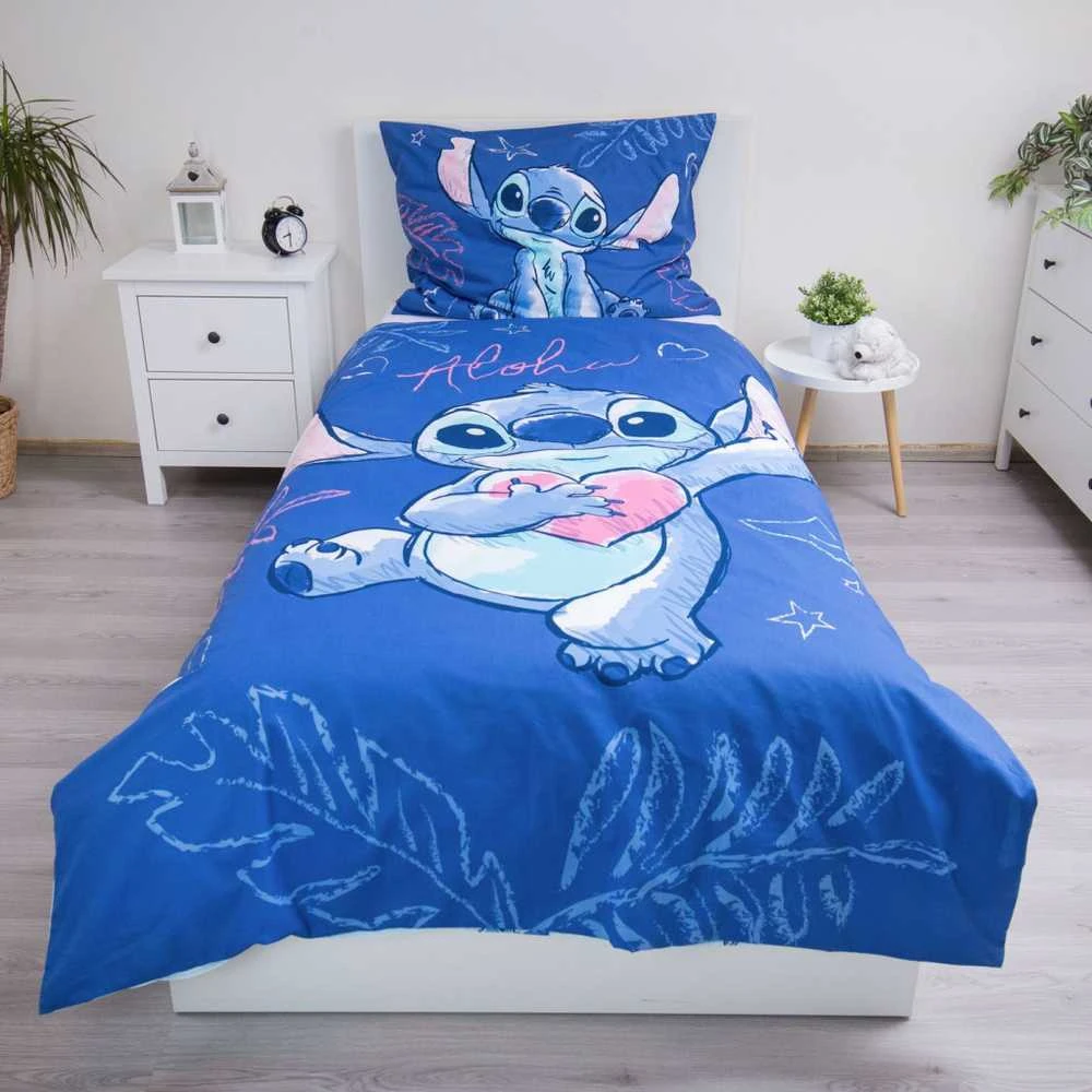 Disney Lilo ir Stitch Aloha mėlyna patalynės užvalkalas 140–200 cm, 70–90 cm
