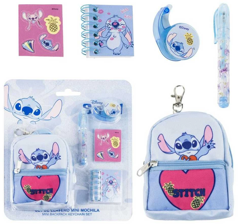 CERDÁ Disney Stitch Stationery mini backpack set