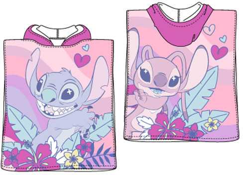 Disney Lilo ir Stitch angelo paplūdimio rankšluostis pončas 55x110 cm (greitai džiūstantis)