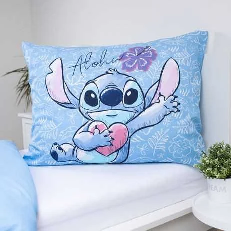 Jerry Fabrics Patalynė 140x200 Lilo and Stitch Wave mėlyna pagalvės užvalkalas 70x90