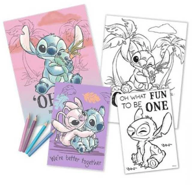 Kids Euroswan - Akcesoria licencyjne Kids Euroswan - Priedai licencyjne Rinkinys kreatywny su kredkami, daugiafunkcinis - Lilo & Stitch