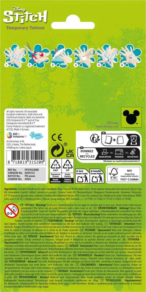 Globos Europe Bv Ccg Mz Import CCG dygsnių tatuiruotės 12 vnt. 15209