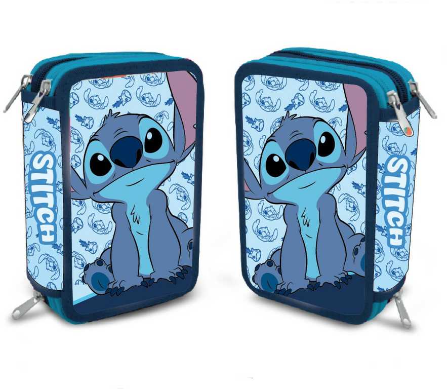Disney Lilo ir Stitch Happy pieštukų dėklas, užpildytas 3 lygiais