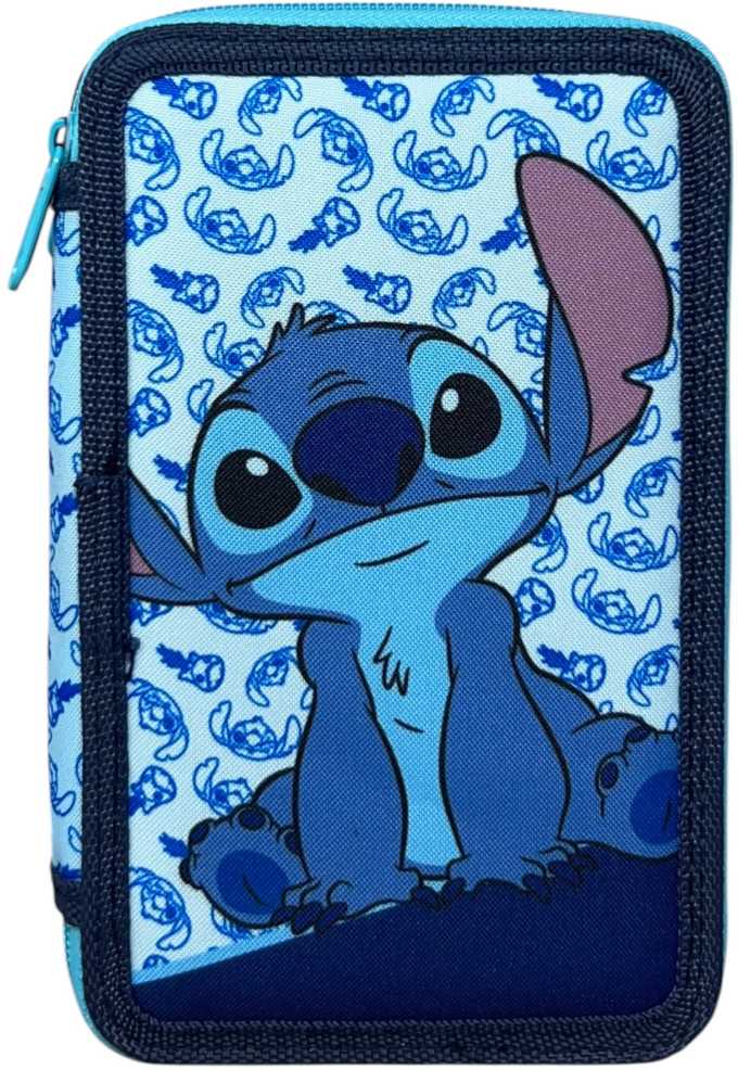 Disney Lilo ir Stitch Happy pieštukų dėklas, užpildytas 3 lygiais