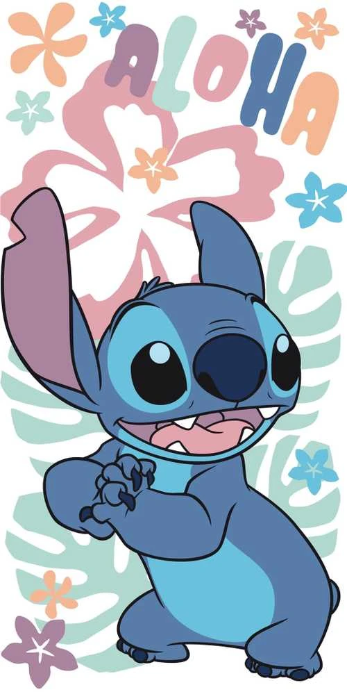 Rankšluostis Ręcznik plażowy 70x140 Lilo and Stitch Hawaiian mėlyna dziecięcy bawełniany Kids25