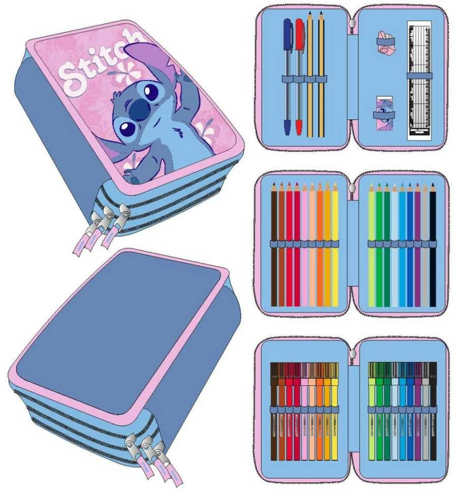 CERDÁ Disney Stitch triple pencil case
